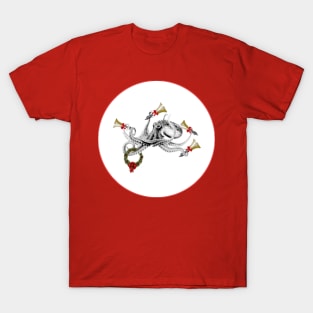 A octopus plays Christmas bells T-Shirt